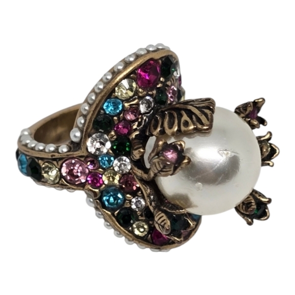 Gucci Pearl Flower Multicolor Ring - Picture 1 of 17